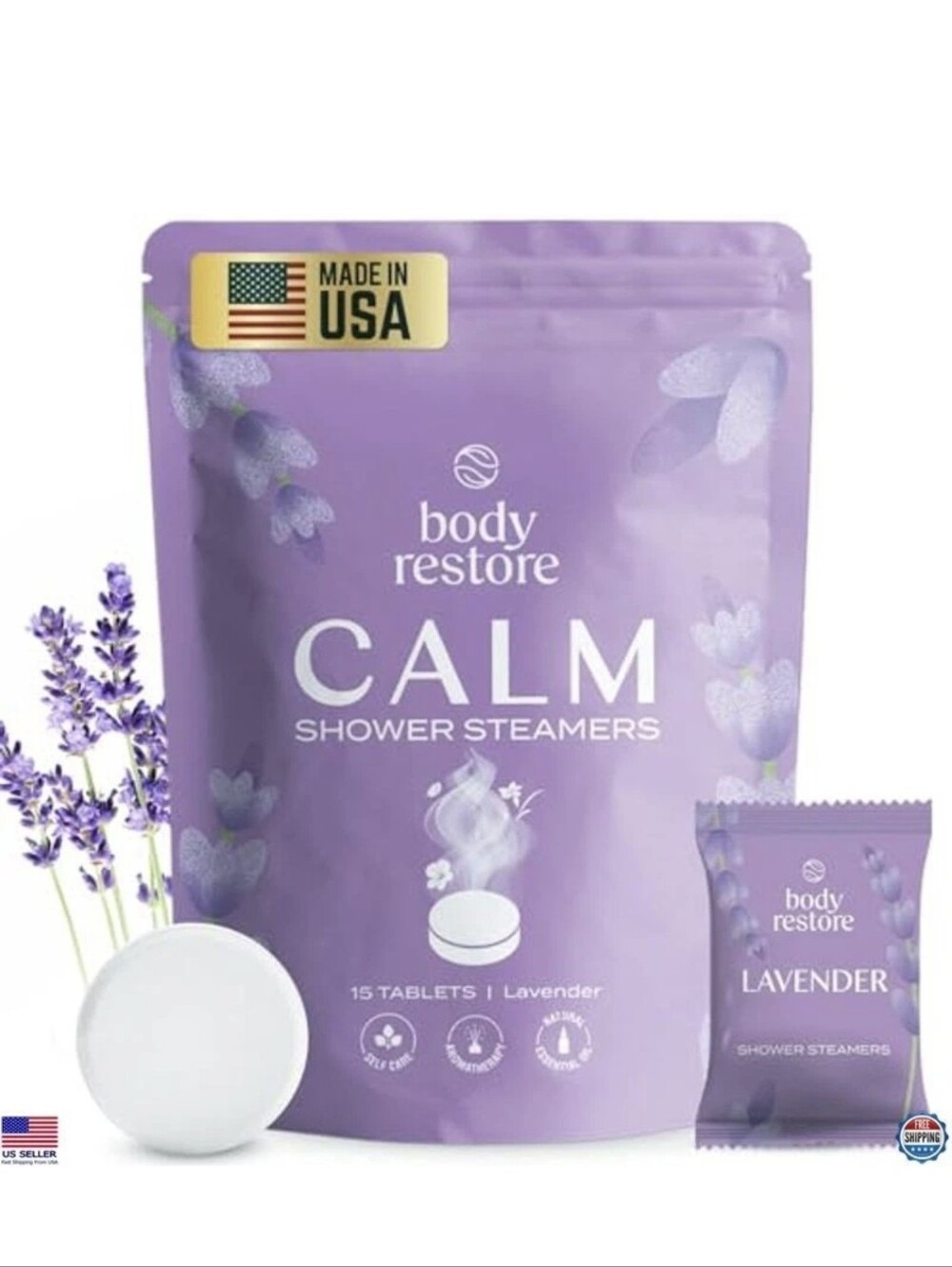 Body Restore CALM Lavender Shower Steamers - Lavender